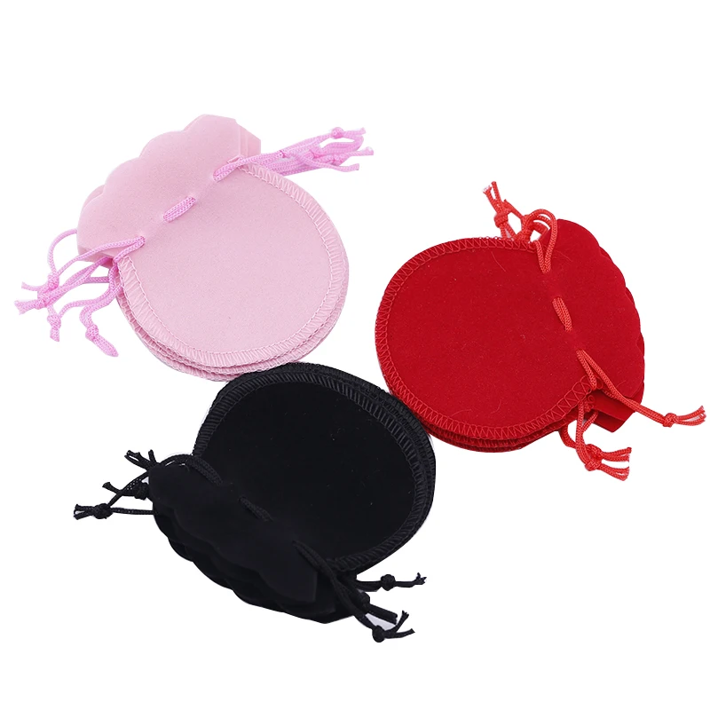 Free Shipping 100PCS  7x8cm Red Velvet Drawstring Pouch Bag/jewelry Bag,christmas/wedding Bag