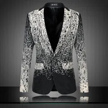 Blazer Männer Luxusmarke Mens Blumen Blazer Kostüm Homme Luxe einzigartige mens blazer vintage anzug freizeitjacke 5-6xl plus größe Q19