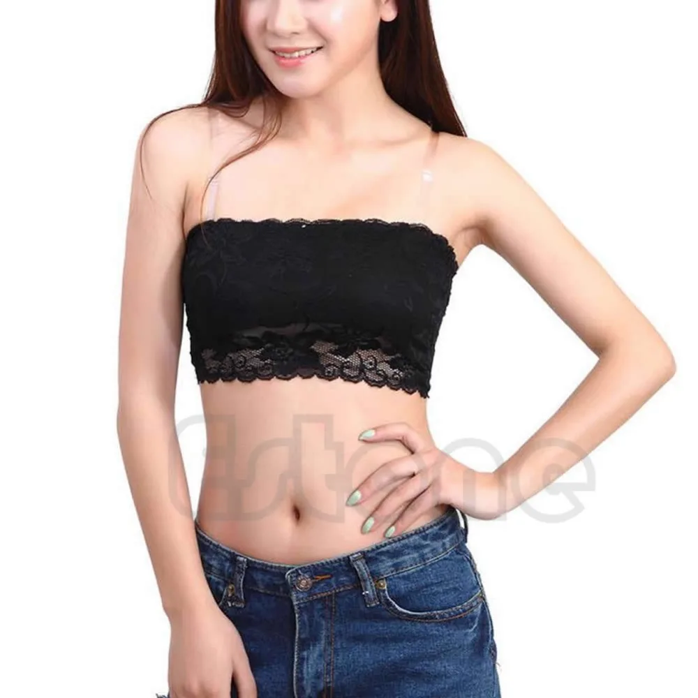 

2018 Sexy Lady Women Lace Wrapped Chest Stretch Boob Tube Top Strapless Bandeau Bra Cover Girls Soft New Hot Fashion New