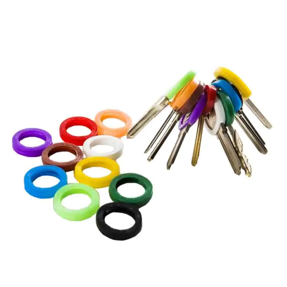 16pcs Mixed Color Identification Silicone Key Rings 2