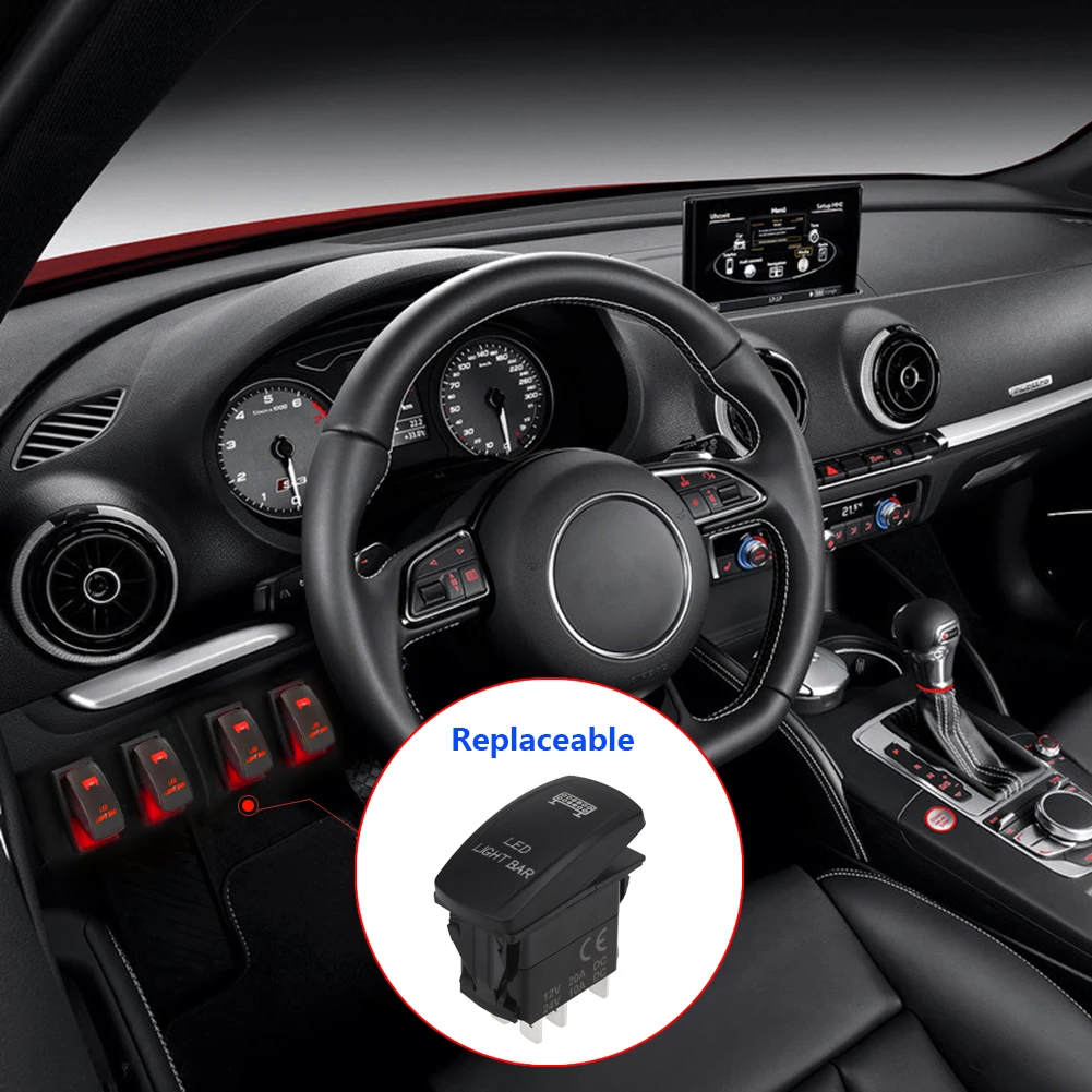 Rocker Switch 12V 24V LED Light Bar SPST ON-OFF 5 Pin for Car Boat Truck Universal