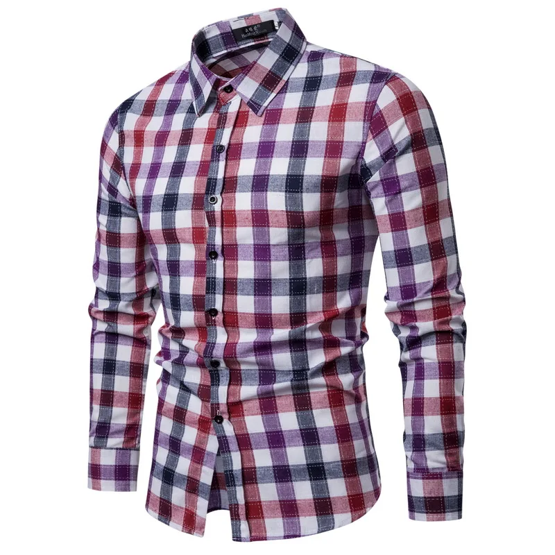Drop Shipping Men Plaid Shirt Long Sleeve Shirts 2019 Fashion Casual Multi-color Cotton Regular Chemise Homme Man Clothes Green Drop Shipping Men Plaid Shirt Long Sleeve Shirts 2019 Fashion Casual Multi-color Cotton Regular Chemise Homme Man Clothes Green