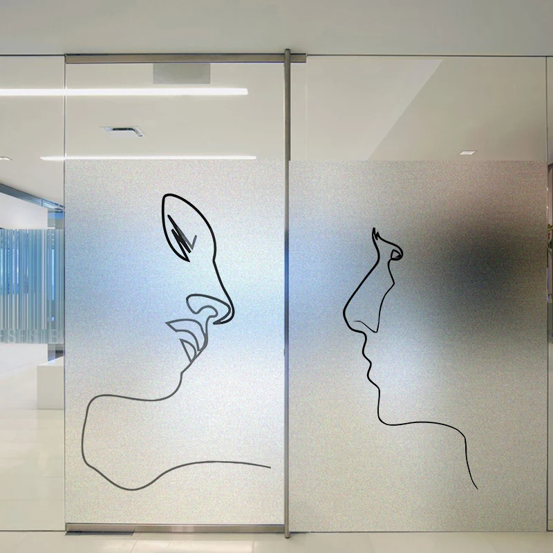 Static cling window film frosted privacy bathroom film adhesive free