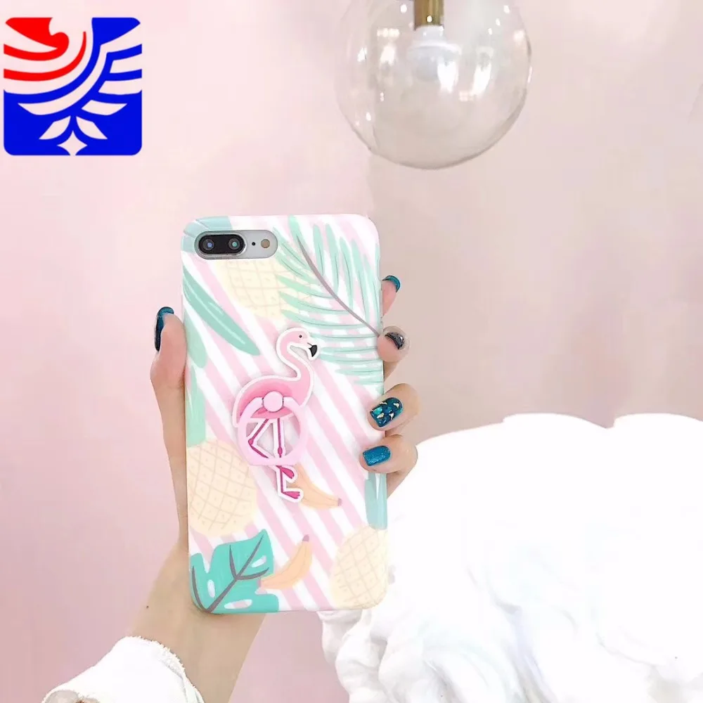 PEEPING Retro lovely Fantasy flamingo phone case Anti-fall for iPhone 6 6s 7 8 Plus X XR XS MAX silicone soft case01