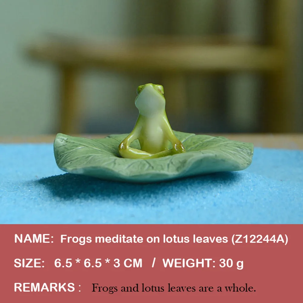 Everyday Collection Resin Lotus Frog Figurine Animal Vehicle Decoration Miniature Garden Decoration Accessories home Ornament - Цвет: Z12244A