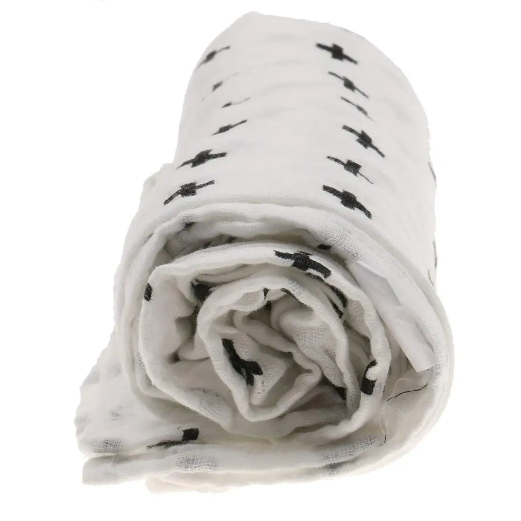 AINY-хлопок Lange новорожденных пеленать одеяло для сна мешок 110 см x 110 см-крест