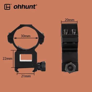

ohhunt 2PCs Hunting Scope Mount Rings High Profile Picatinny Weaver Rail Base for Tactical Riflescope Laser Flashlight Rifle