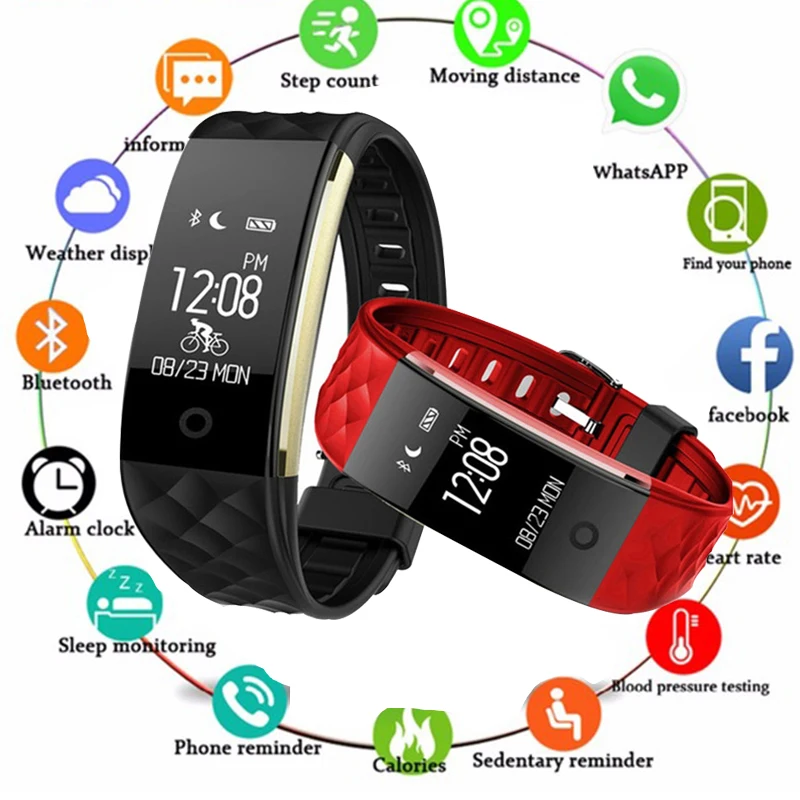 Bluetooth цифровые часы для мужчин и женщин с пульсом GPS спортивные светодиодные