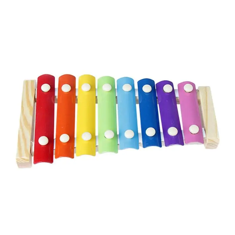 Baby Rainbow Color Musical Instrument Wooden Toys Funny Infant Playing