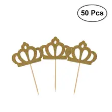50 шт. корона украшения для кексов декоративная тиара кекс выбирает знак праздничный торт