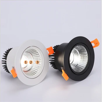 

100-260Vac input driver replaceable 3-30W aluminium down spot lamp background wall COB rotatable built in led ceiling lamp