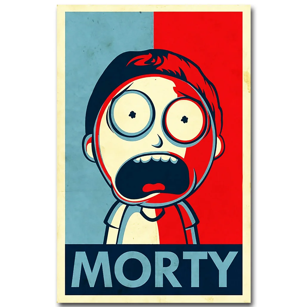 

Rick and Morty Anime Art Silk Fabric Poster Vintage Print 13x20 inch Cartoon Picture for Living Room Wall Decoration Gift 005