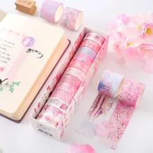 Pink Washi Tape Masking Tape Stickers Scrapbooking Cinta Adhesiva Decorativa Washitape Bant Adhesive Flower Solid kawai pink printing japanese washi tape stickers for scrapbooking masking tape adesiva decorativa decorative scotch tape