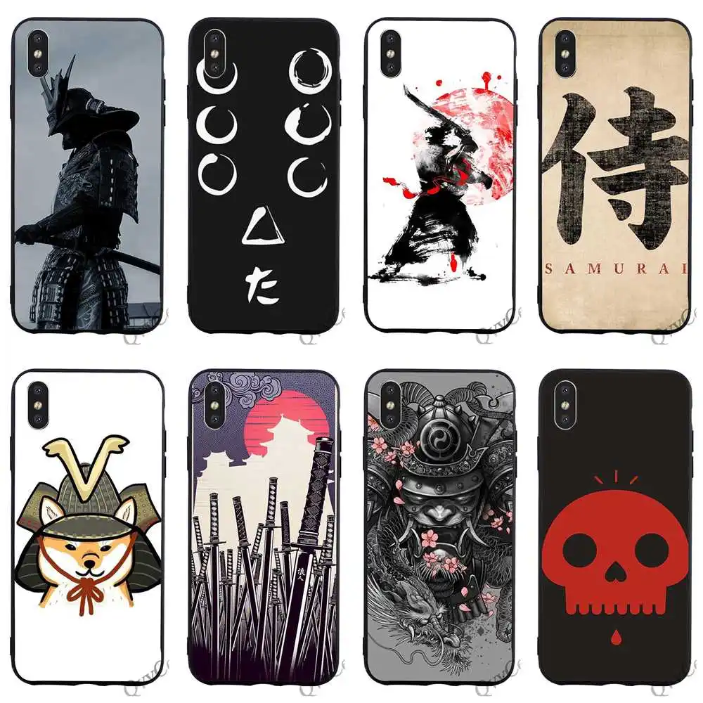 

Print Samurai Phone Cover for iPhone 7 Plus Case XR Xs Max 11 pro X 8 6 6S 5S 5 SE Silicone Covers Skin