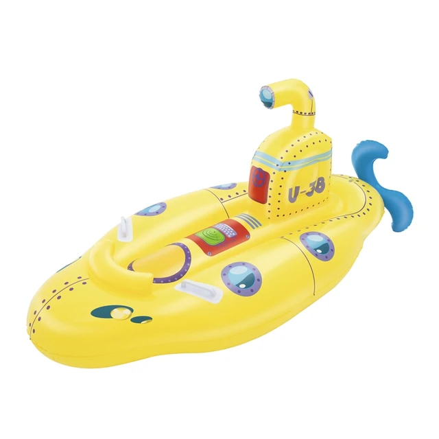 Inflatable Kids Unsinkable Yellow Submarine Rider Swimming Pool Float