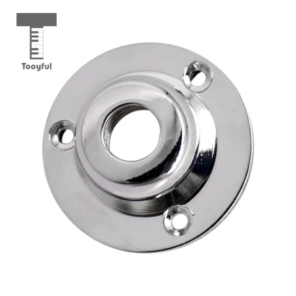 Tooyful Round Metal Threaded Jack Plate Socket Cover Head Cap for Guitar Bass Gold & Silver