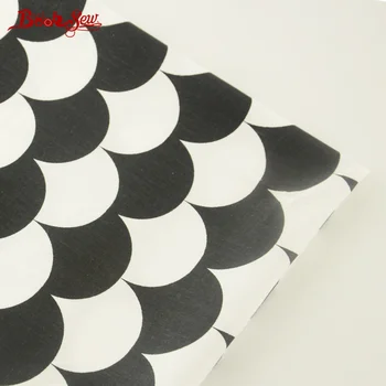 

Booksew 100% Cotton Twill Fabric Black Sector Patterns Geometry Quilting Cloth Tecido Tela For Baby Beding Dolls Patchwork Craft