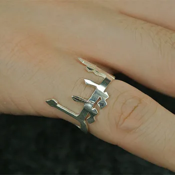 

925 Solid Silver Arabic Ring Thin Band Custom Arabic Name Handmade Letter Jewelry Personalized BFF Gift Fashion Women