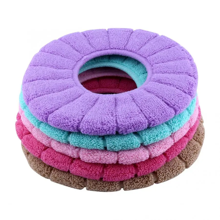 

New and High Quality 4 Colors O Type Soft Toilet Closestool Lid Seat Cover Home Bathroom Warm Mat Washable Elastic Soft