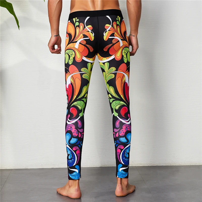 Elastic Leggings Men Compression Pants Printed Running Tights Training Sports Pantalon De Compresion Hombre Leggins Hombre XL