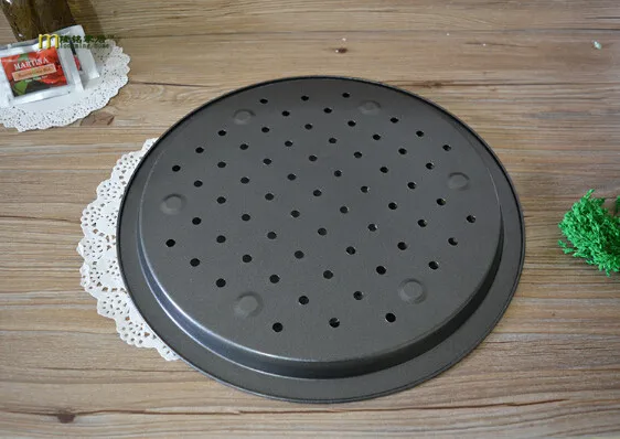 1pc 14 inch perforated pizza pan thick pizza pan non stick baking cake mold hot sale