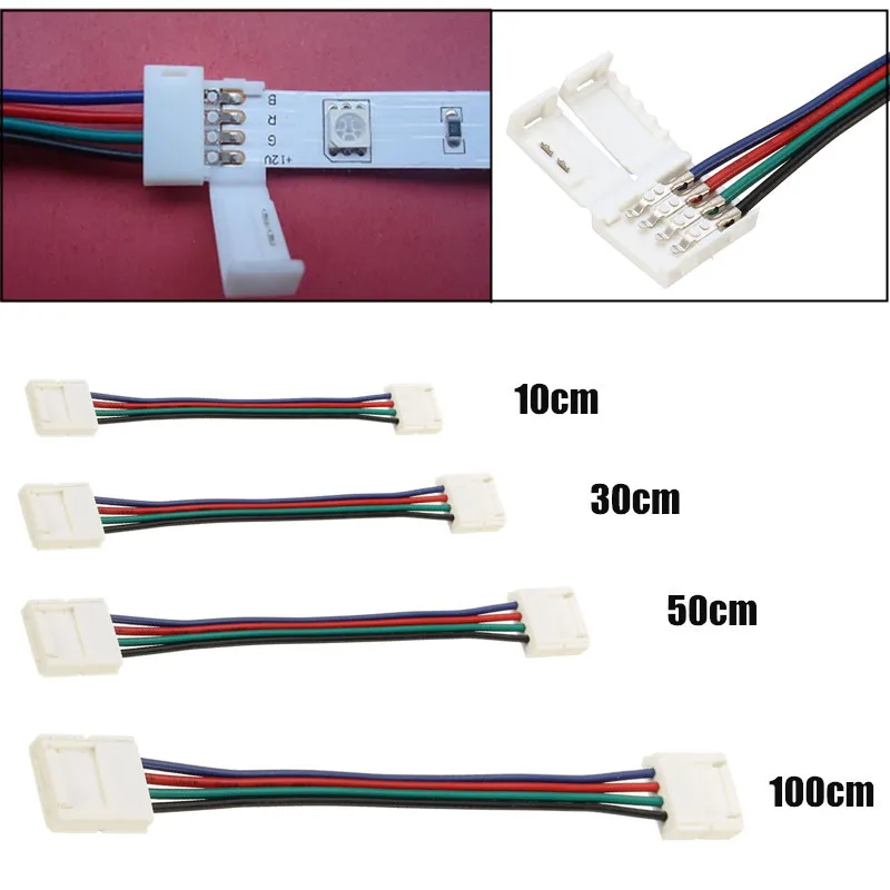 10mm 10 15 30 cm 4 pin rgb led light accessories led light accessories