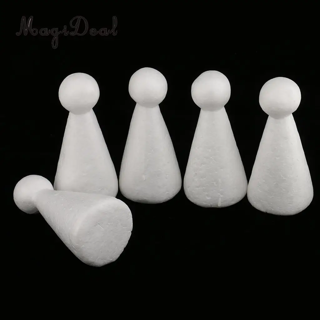 MagiDeal 5pcs/Lot Cone/Doll/Plane/Rabbit Styrofoam Foam Ornaments for Handmade DIY Modelling Crafts Xmas Christmas Trees Decor