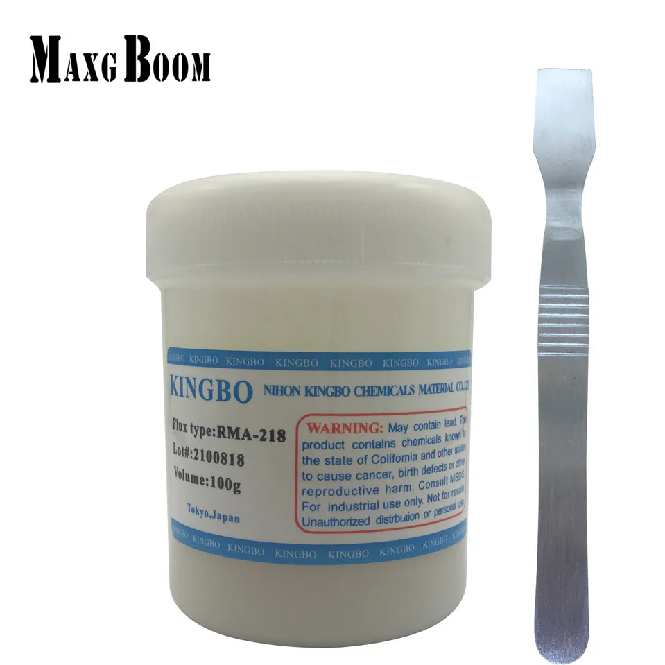 

2018 Solder Flux Paste KINGBO RMA 218 100g Lead-Free For SMT BGA Reballing Soldering Welding Repair No Clean ESD scraper
