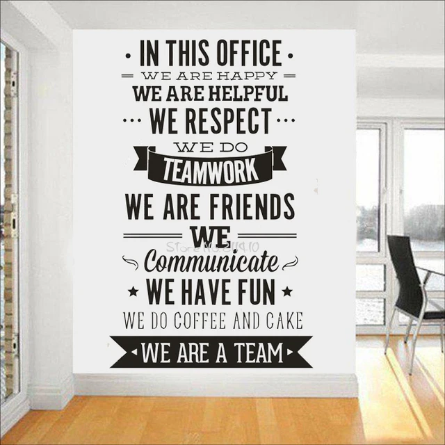 Règles De Bureau Sticker Mural Nous Sommes Une équipe Augmenter La