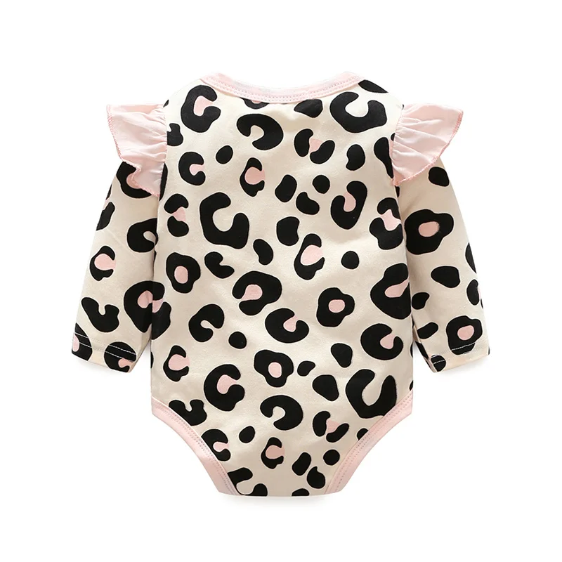 Топ и топ, комплект одежды для маленьких девочек, г. Осенняя одежда для новорожденных девочек Комбинезон с леопардовым принтом, повязка на голову, штаны комплект одежды из 3 предметов