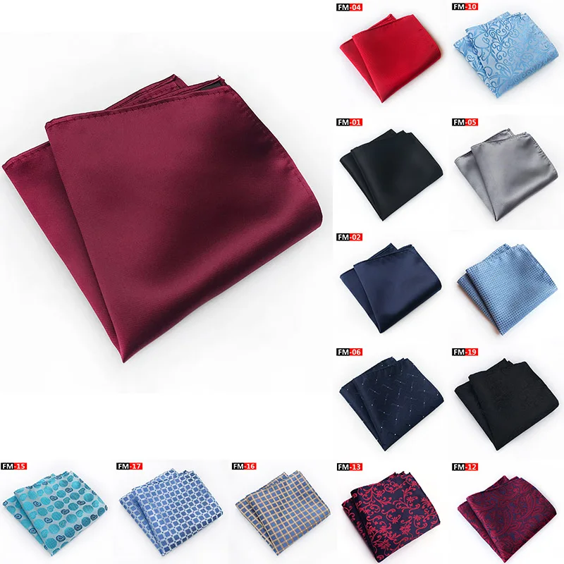 25cm Men Solid Color Pocket Square Hanky for Grid Floral Mens Handkerchiefs Casual Suit Handkerchief Towels wedding Party | Аксессуары