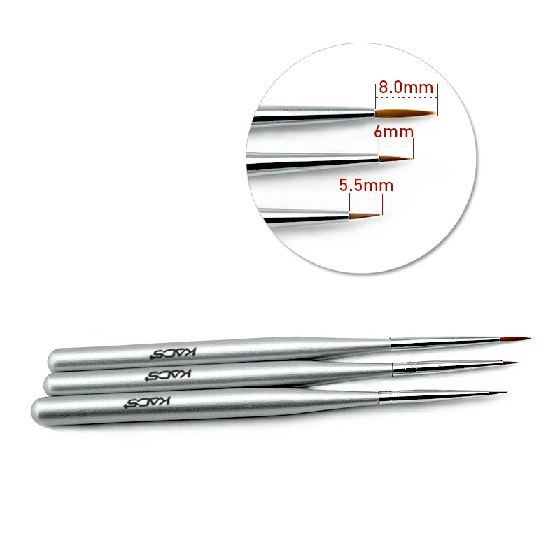 

3PCS/SET Acrylic Nail Art Brush Set for UV Gel Builder Nail Brushes for nail brush Set Drawing gel Brush Nails Art Pen tool