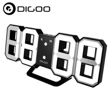 Digoo DC-K3 Smart Home Multi-Function Large 3D LED Digital Wall Clock Alarm Clock With Snooze Function 12/24 Hour Display