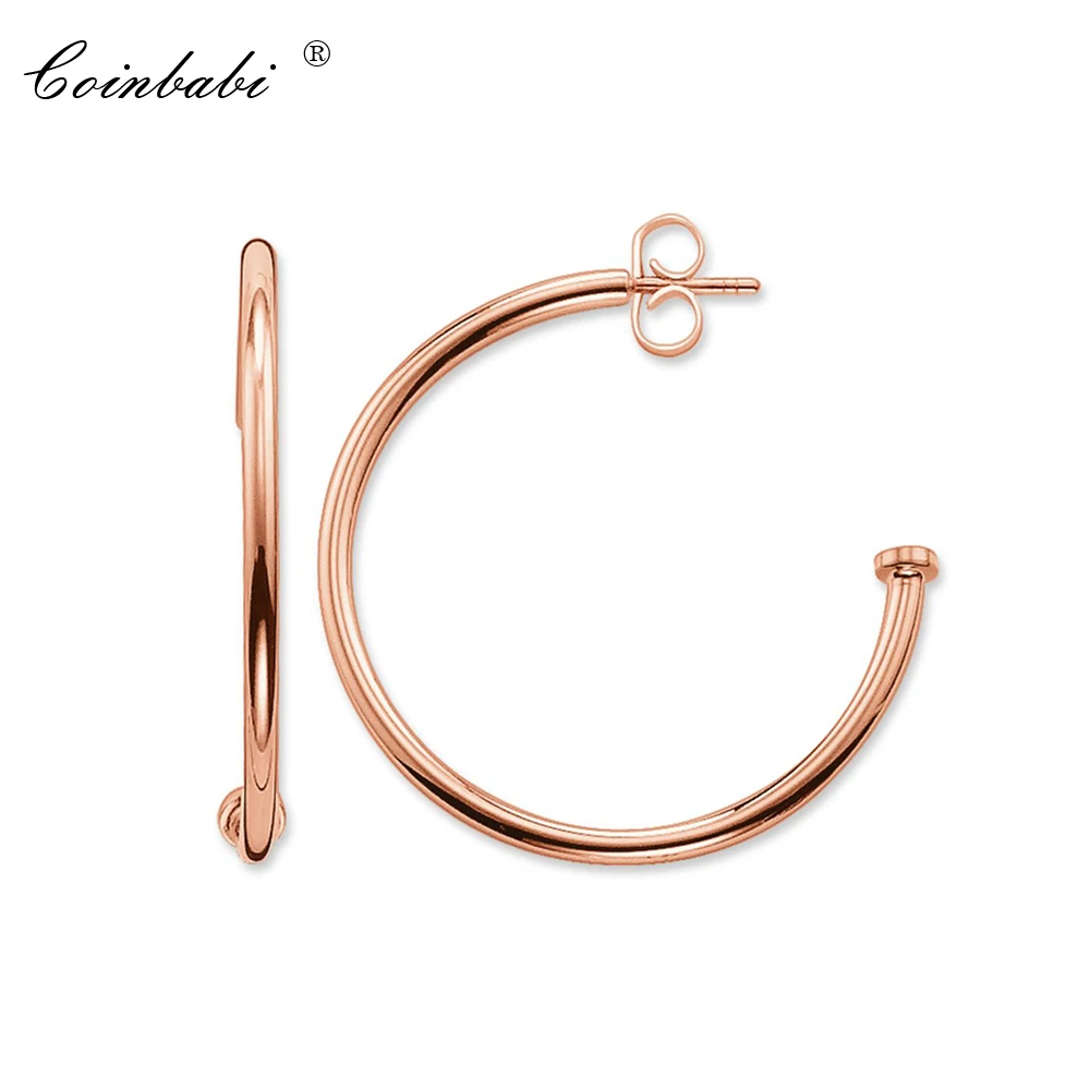 

Hoop Hinged Large Creole Rose Gold Carrier 25 Sterling Silver For Women Ts High Quality Earring Thomas Style Fashion Jewelry