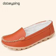 Freizeitschuhe Frauen Weichen Echtleder frauen Loafers Beleg Auf frau Wohnungen Schuh Niedrigen Ferse Mokassins Schuhe Große größe 35-42