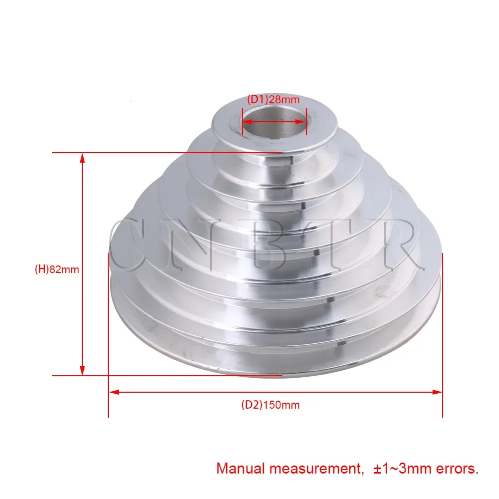 OD 54-150mm 5 Step Pagoda Pulley Timing Belt 20mm Bore for A Type V-Belt