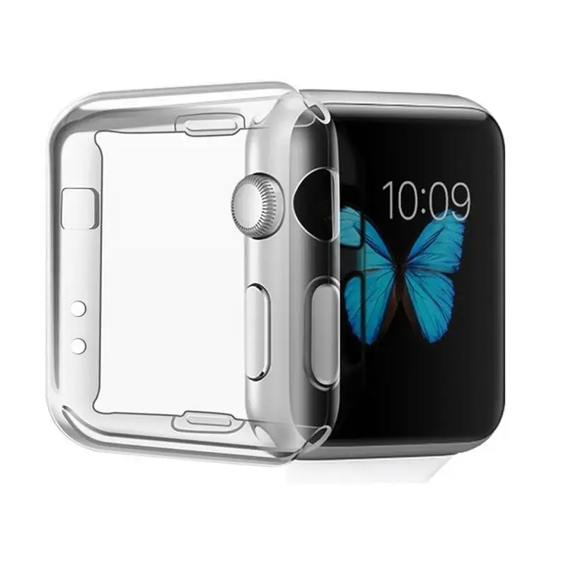 Чехол для Apple smart Watch Ультратонкий Прозрачный чехол из ТПУ защитный Series2 38 мм 42