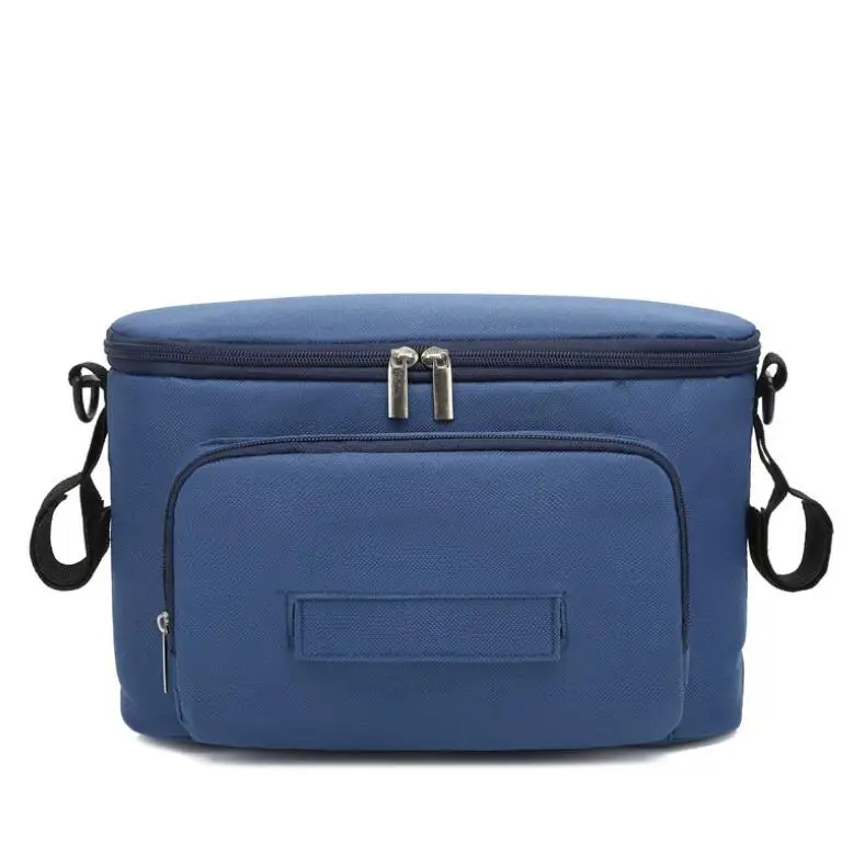 dark blue Сумка для детской коляски, сумка-Органайзер, однотонные сумки, сумка для коляски, крючок для корзин, рюкзак, аксессуары для коляски - Цвет: dark blue