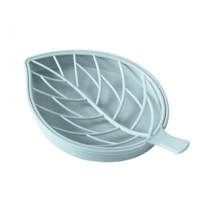 Креативные двухслойные сливная тарелка для мыла противоскользящие листья в форме аксессуары для ванной комнаты SKD88