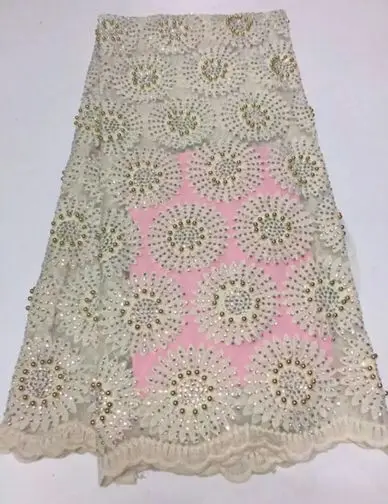 

2016 new High Quality African French Lace Fabric Rhinestones Wholesale lace For lace Wedding dress evening lace In yellow 5y