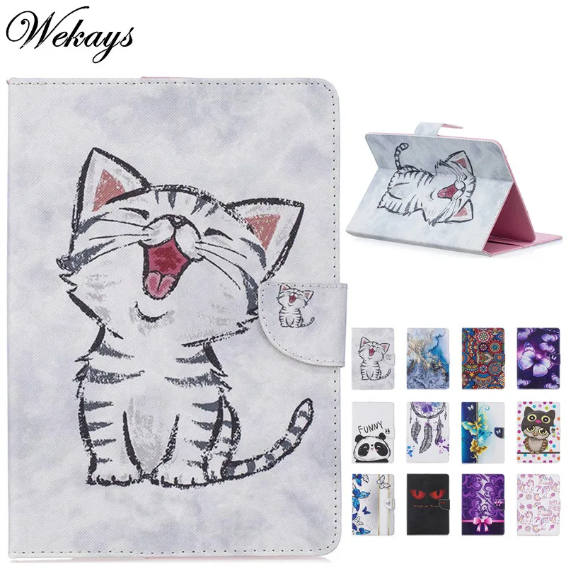 

Wekays 7" Universal Cover Case Cute Cartoon Cat Leather Fundas Case For Samsung Amazon MediaPad 7.0 inch eBook Cover Case Kids