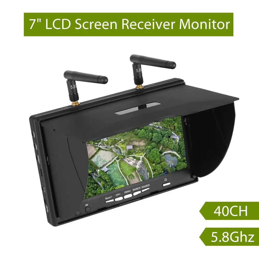 LCD5802S LCD5802D 5802 5 8G 40CH 7-дюймовый Raceband FPV монитор 800x480 со встроенным аккумулятором DVR