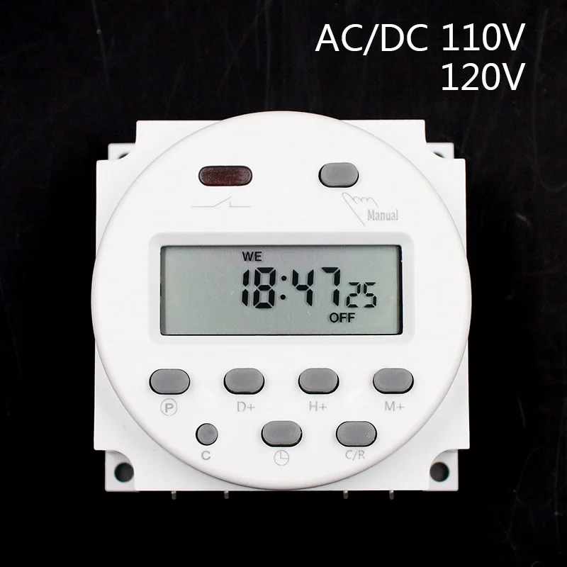 CN101A таймер Выключатель AC/DC 12 V 24 V 110 V 120 V 220 V 230 V 240 V Цифровой ЖК-дисплей Мощность недели миниатюрный программируемый реле времени 8A для 16A - Цвет: AC DC 110V