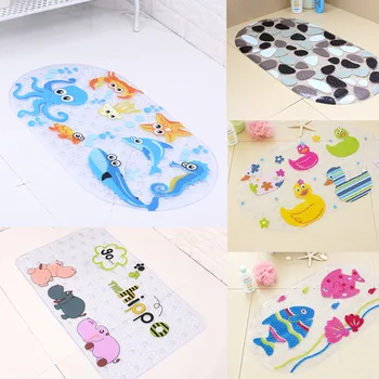 

Baby Bath Mat Anti-Slip PVC Cartoon Bathmats Tub Mat with Suction Cup Toddler Fish Bathtub Mat 39cmx69cm
