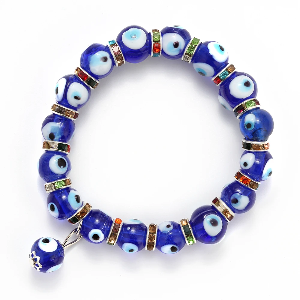 Evil Eye модный стеклянный темно-синий злой глаз браслет из бисера ручной работы турецкие Ювелирные изделия Подарки для женщин EY6082