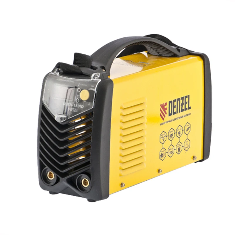 Аппарат сварочный инверторный DENZEL 94346 (Сварочный ток 20-180 А, ПВ 60%, диаметр электродов 1.6-4.0 мм, AntiStick, Hot Start, Arc Force)