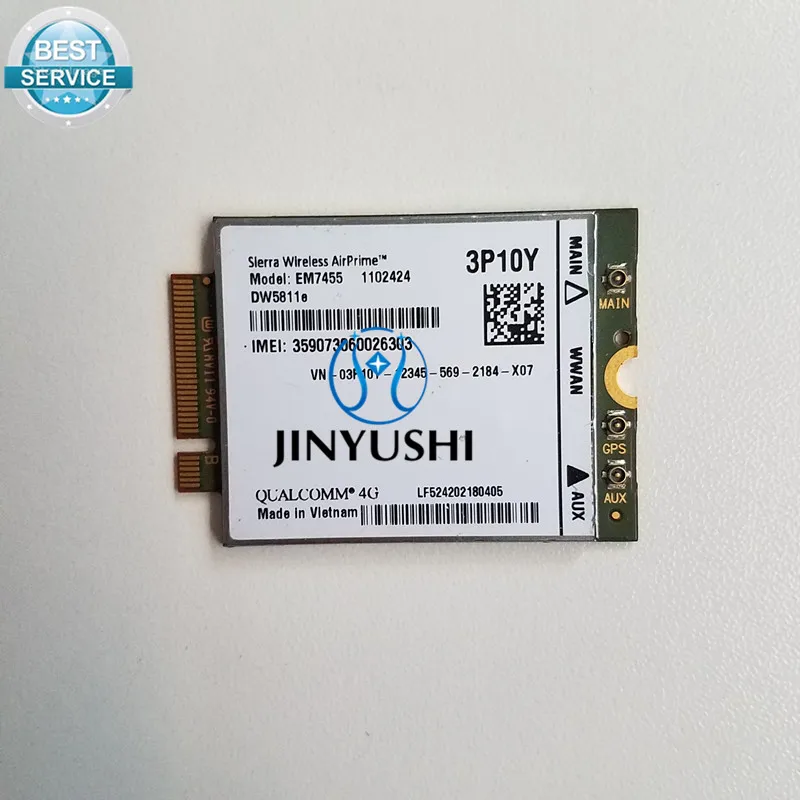 Prix pour JINYUSHI Pour EM7455 DW5811E PN 3P10Y DeII version Sierra Sans Fil FDD/TDD LTE CAT6 pour E7270 E7470 E7370 E5570 E5470 Prix pour JINYUSHI Pour EM7455 DW5811E PN 3P10Y DeII version Sierra Sans Fil FDD/TDD LTE CAT6 pour E7270 E7470 E7370 E5570 E5470