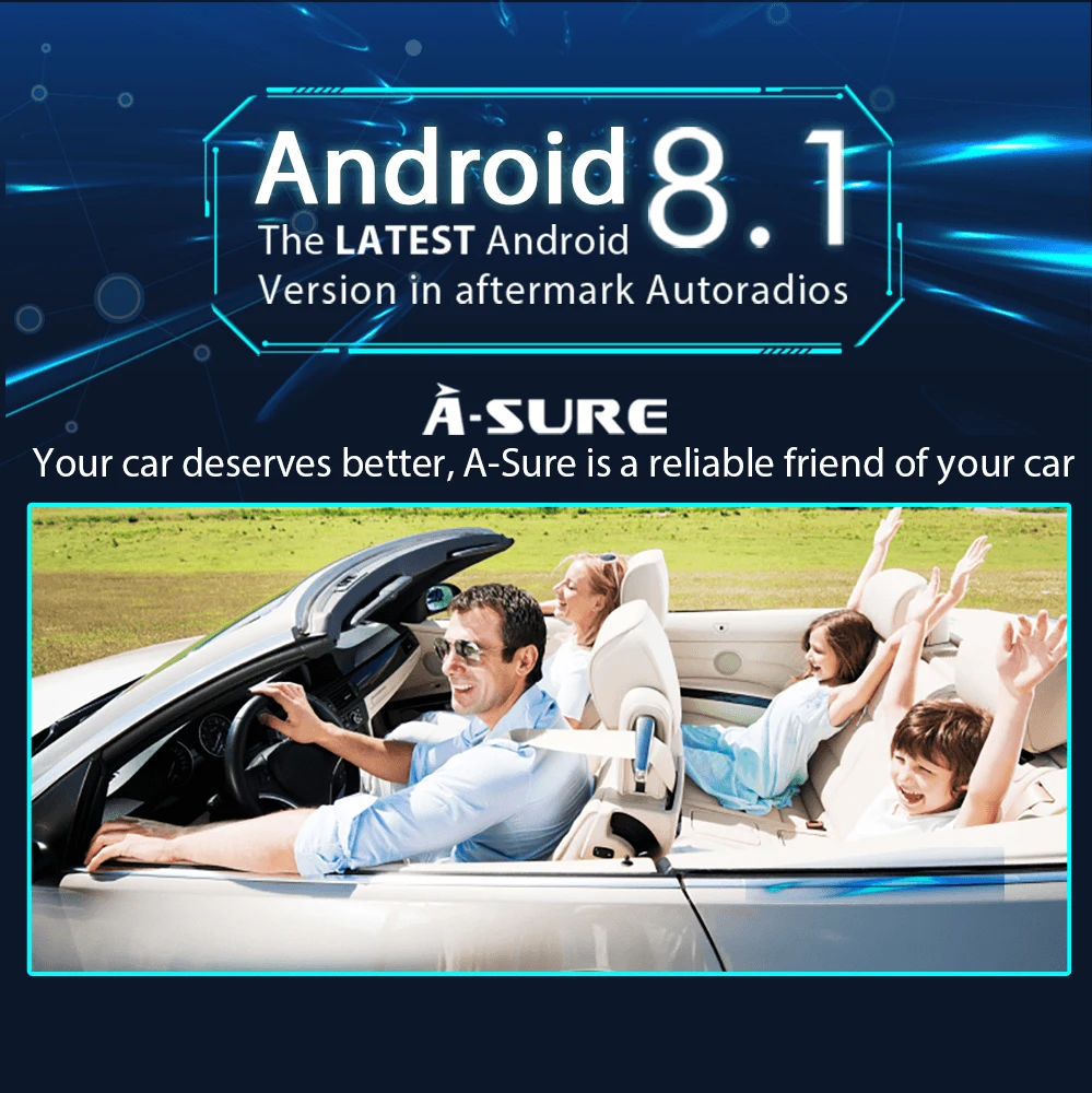Best A-Sure 2 Din Android 8.0 Auto Radio GPS DVD Player Navigation For Mercedes Benz C Class W2019 W209 AMG CLK CLC WIFI 4G BT DAB+ 1