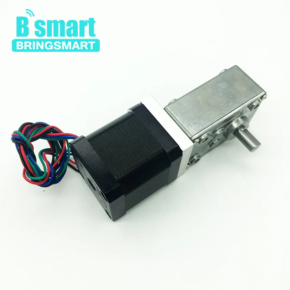 

Bringsmart A58SW-42BY 24v DC Worm Motor 12v High Torque Stepper Motor With Ratio 1:32 Self Locking Gearbox Small Electric Motor