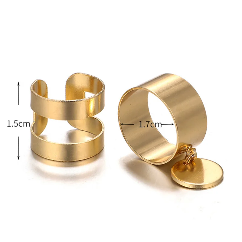 RscvonM, 2 шт./лот, набор колец золотого цвета в стиле бохо для женщин, круглые кольца на палец, ювелирные изделия, кольца для мужчин